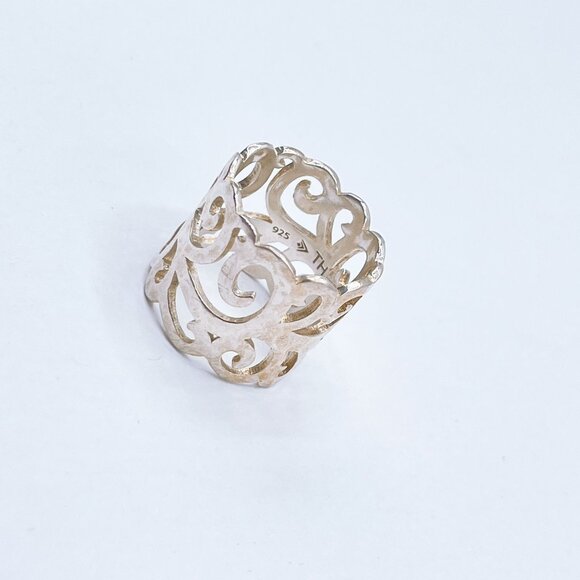 Sterling Silver Openwork Scroll Design Eden Band Ring By Silpada Size 7 - Picture 2 of 6